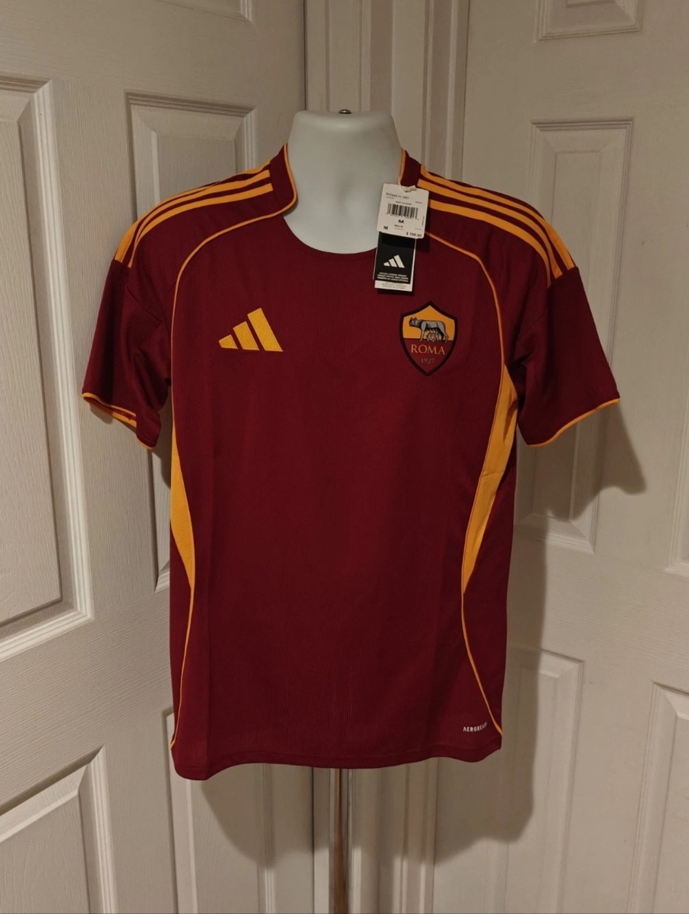 adidas AS Roma 25/26 Home Jersey NWT Men’s M Legacy Burgundy Soccer Shirt JP4184
